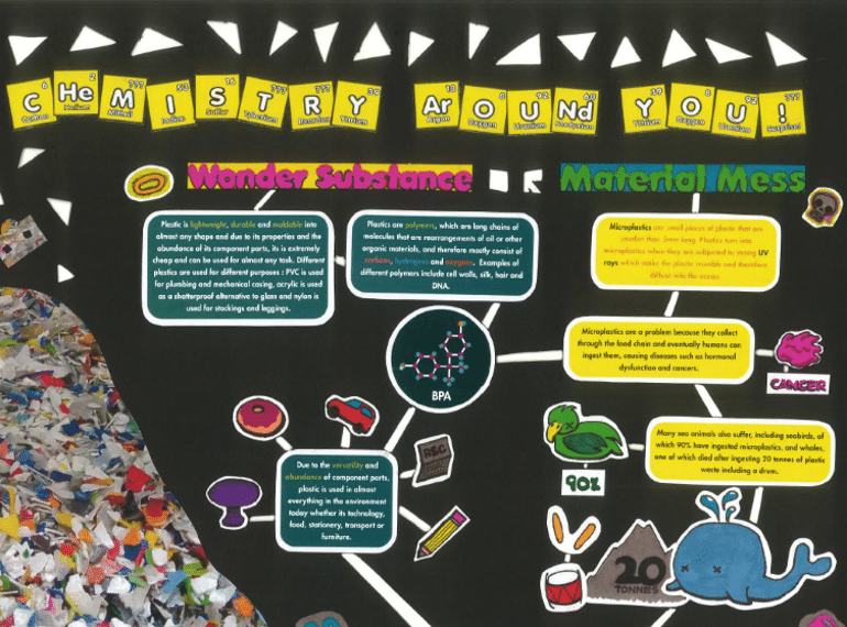 Poster on the pros and cons of plastics takes top prize in Chemistry competition