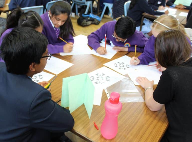 Busy as bees! Visiting primary pupils enjoy words and numbers challenge